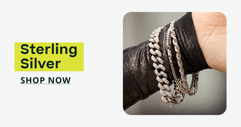 Silver wrist-stack with various types of link & chain bracelets. Sterling silver. Click here to shop now