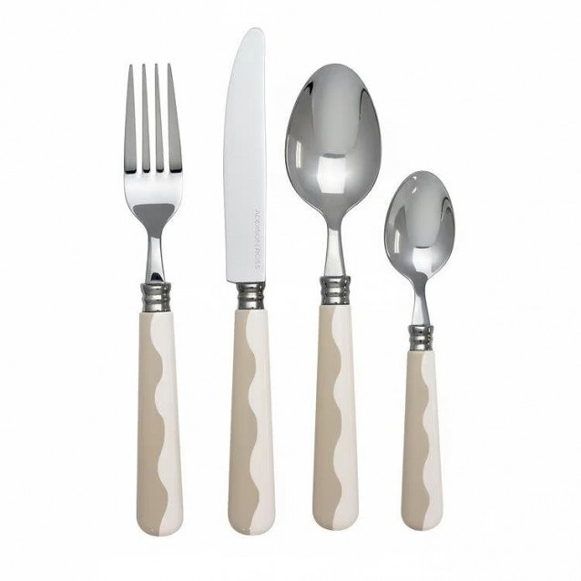 Wave Cappuccino & White Flatware