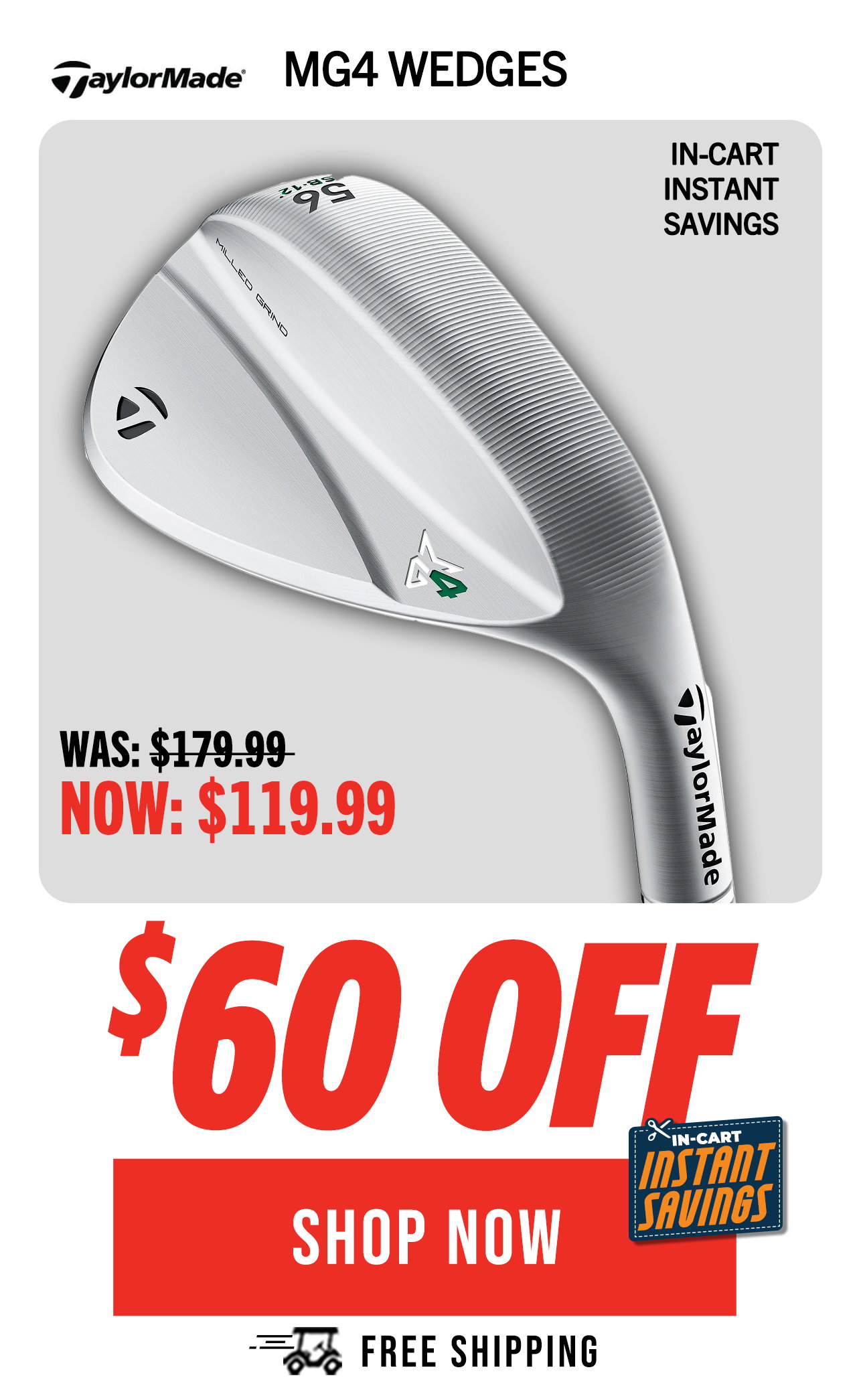 TaylorMade MG4 Milled Grind Wedges - ON SALE