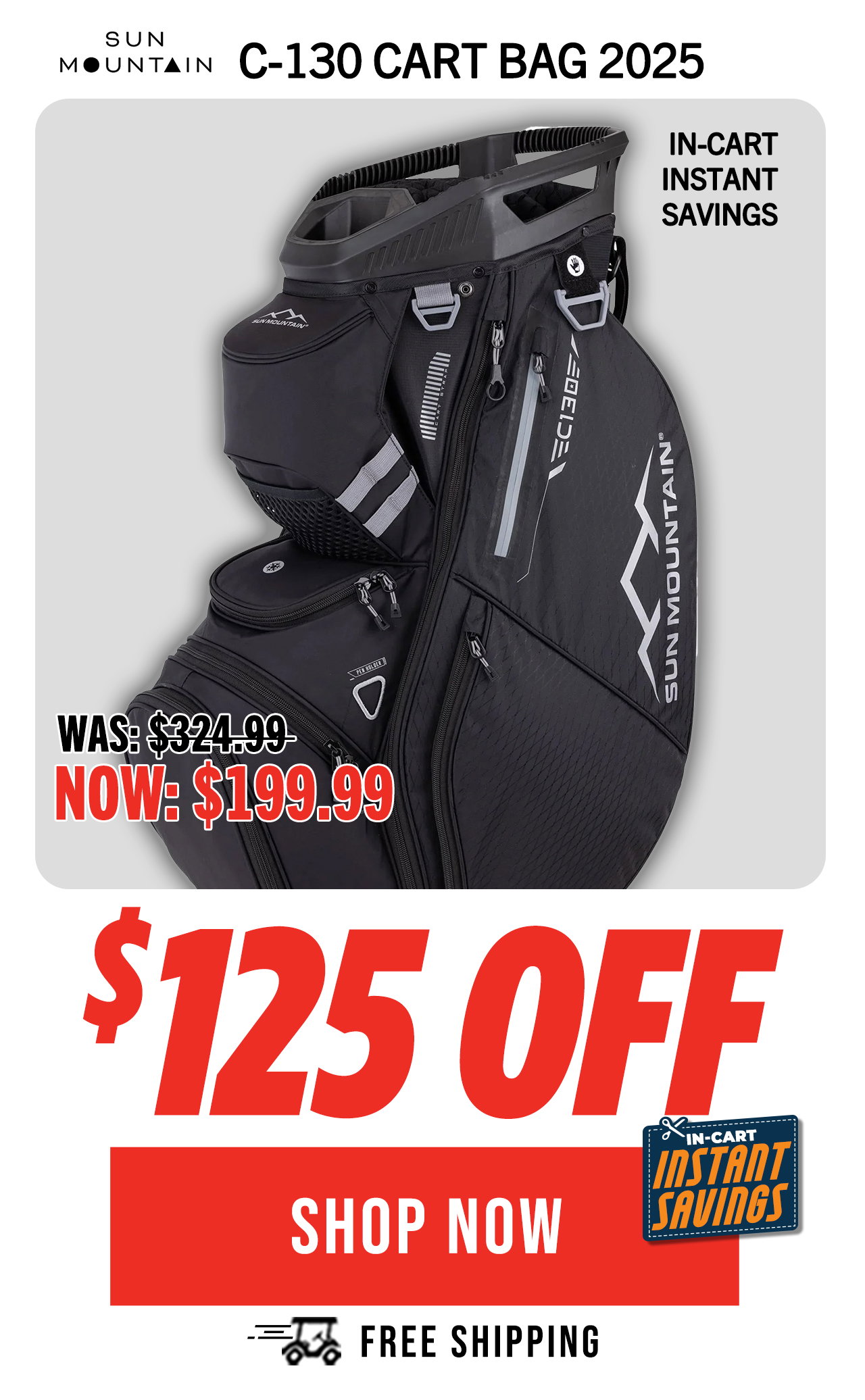 Sun Mountain C-130 Cart Bag 2025 - ON SALE