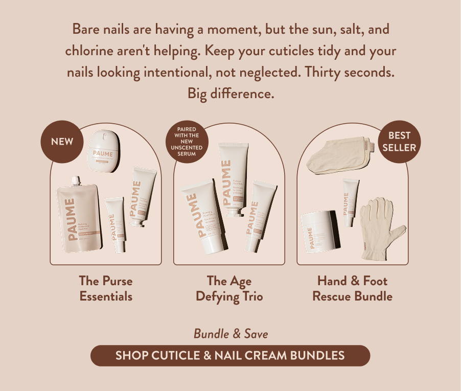 Bare nails are having a moment,  but they only work if the hands behind them do too. Sun, salt, and chlorine aren't helping. Keep your cuticles tidy and your nails looking intentional, not neglected. Thirty seconds. Big difference.
