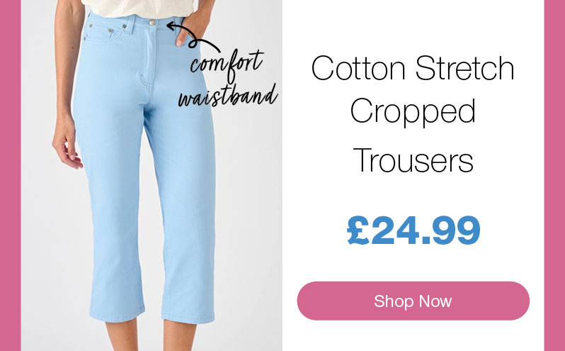 Cotton stretch cropped trousers