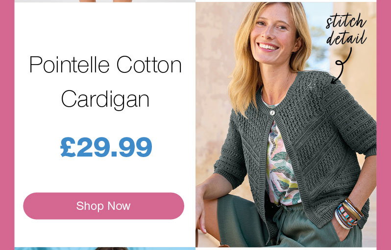 Pointelle Cotton Cardigan