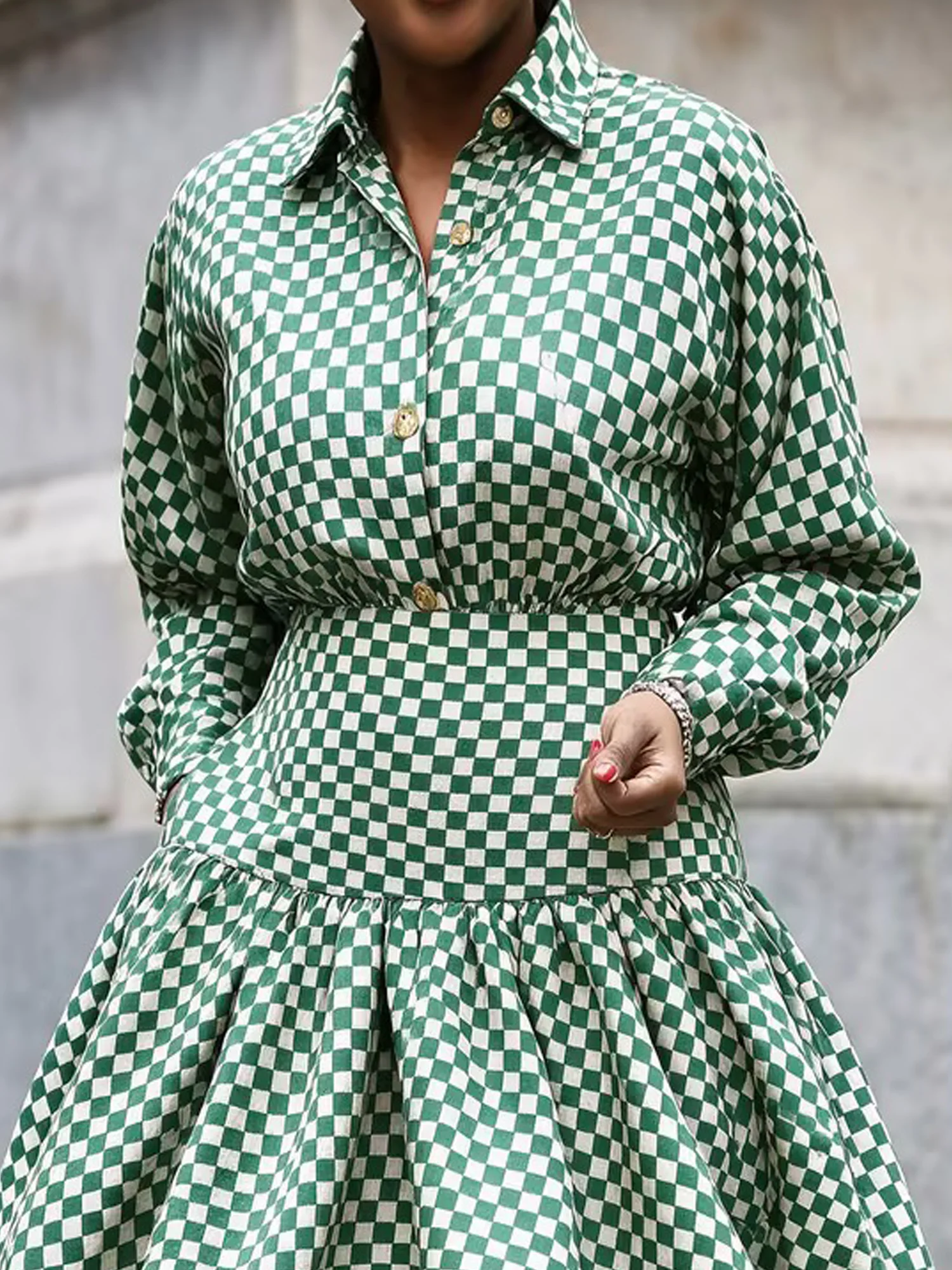 Urban Plaid Shirt Collar Shirt