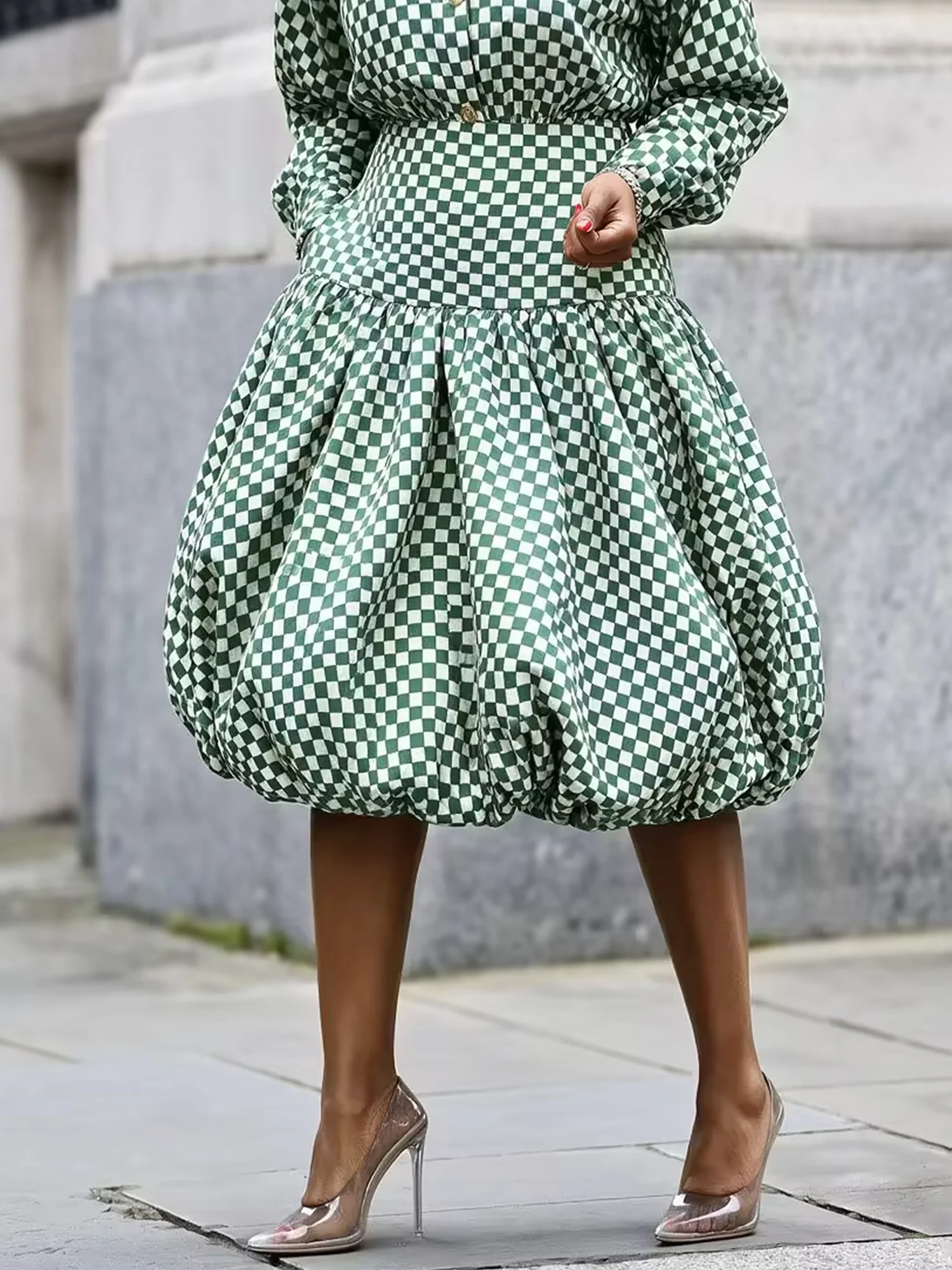 Urban Plaid Midi Skirt