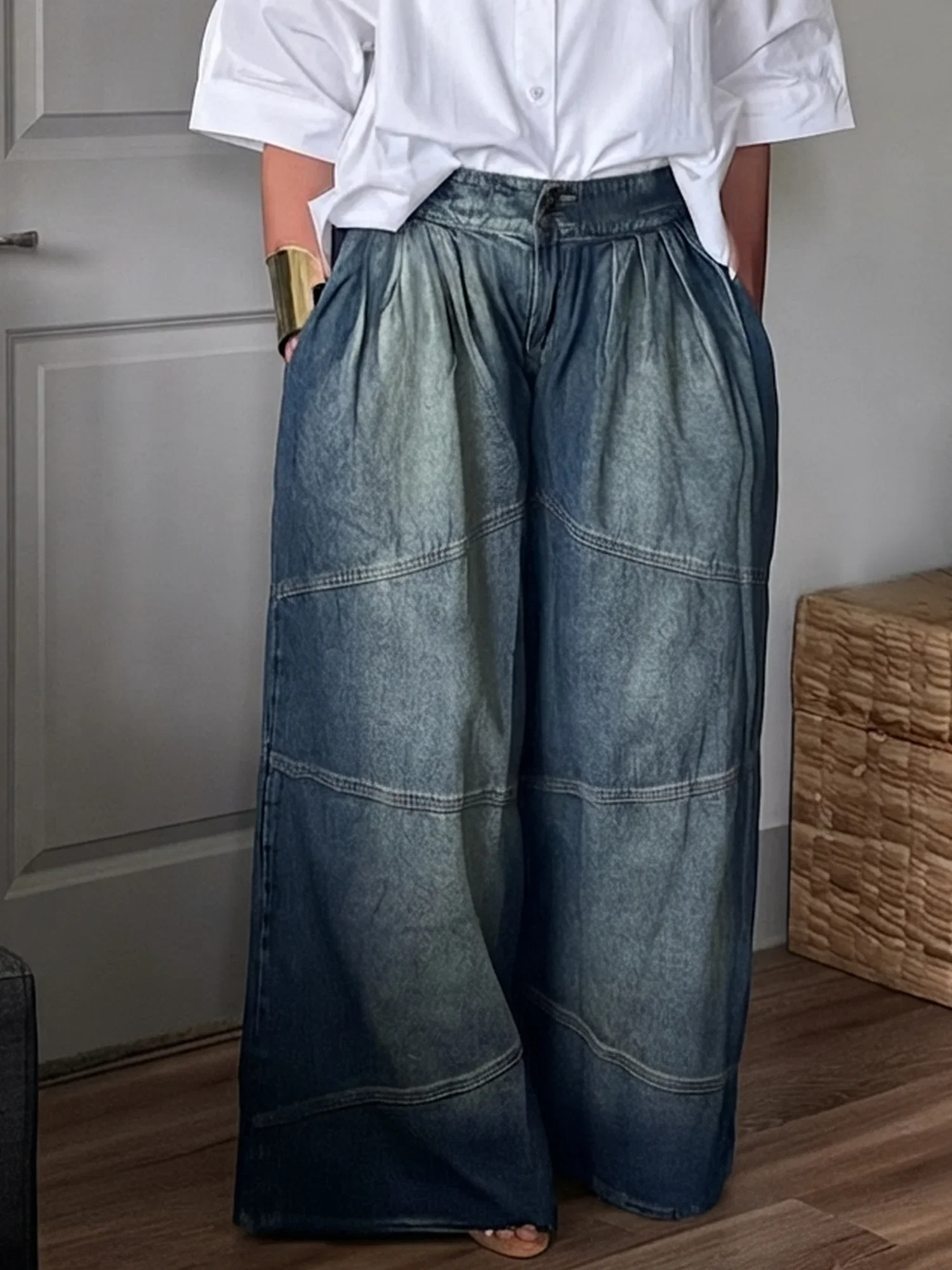 Denim Casual Loose Jeans Straight pants