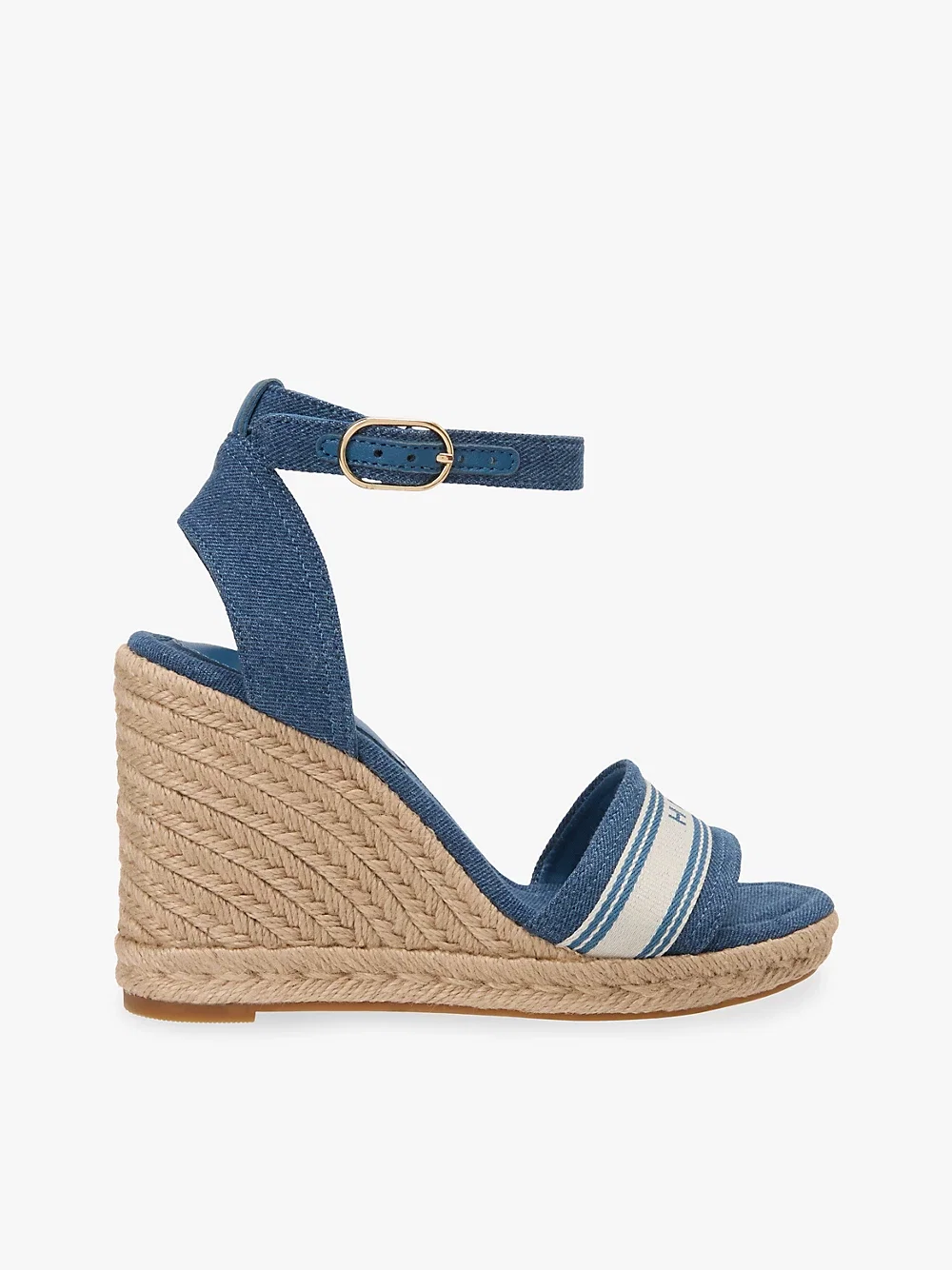 Canvas Denim Wedge Espadrilles