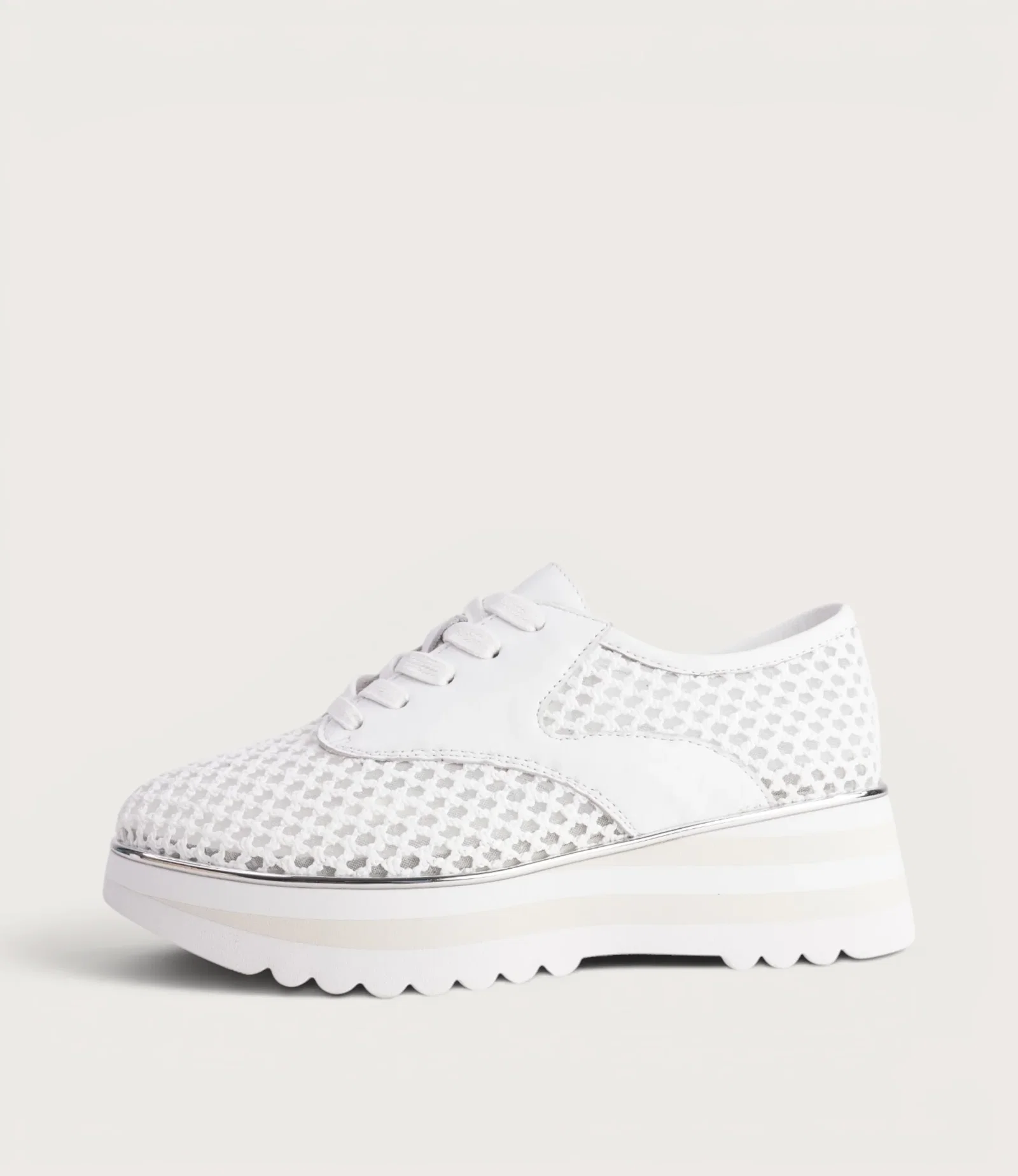 Image of Endos White Raffia Sneakers