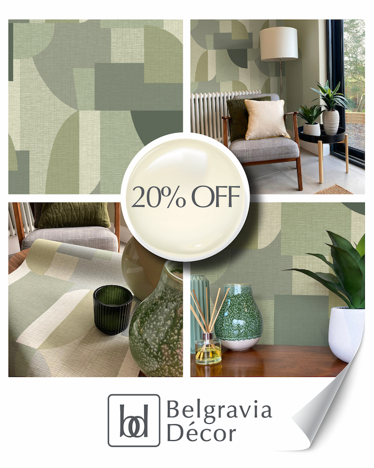 Ceruti Geometric Wallpaper Green World of Wallpaper 1422