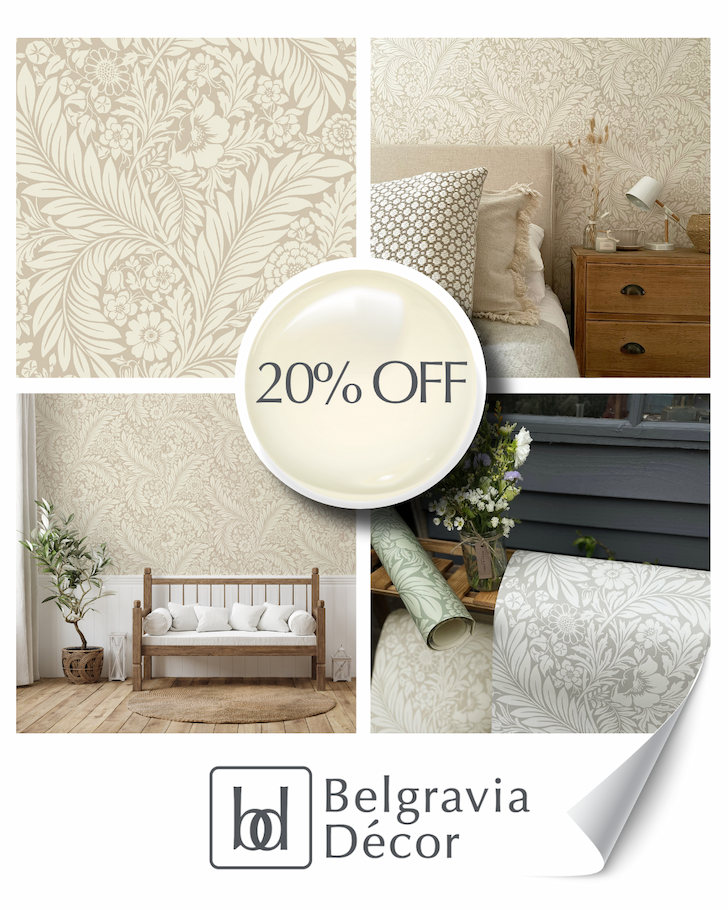 Florence Leaf Wallpaper Natural Belgravia 722
