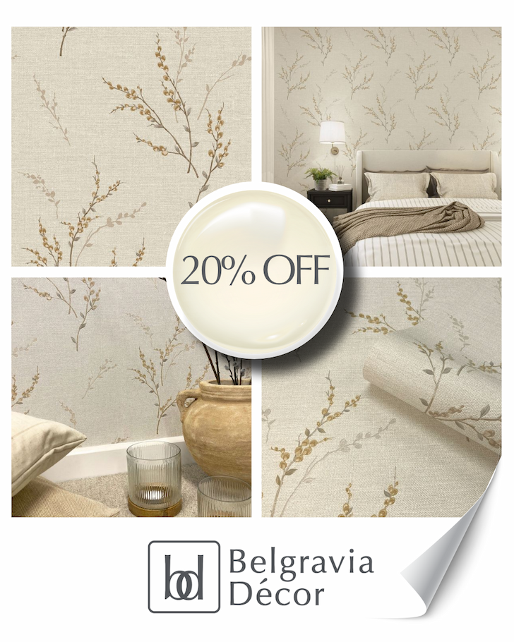Carmella Floral Textured Vinyl Wallpaper Cream Belgravia 7150