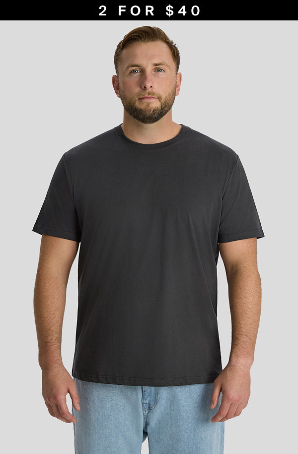 Dark Grey Essential Crew Neck Tee