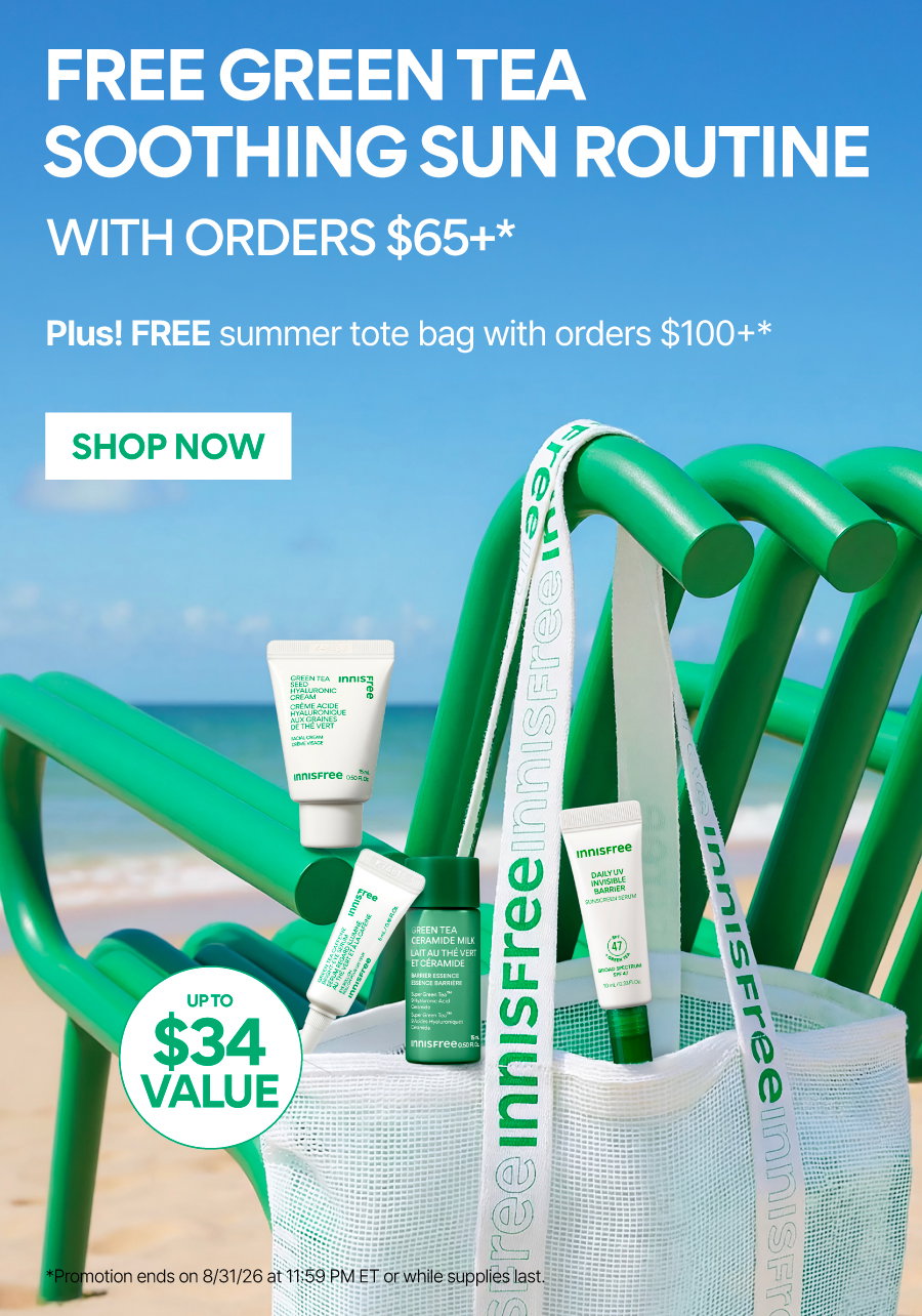 FREE GREEN TEA SOOTHING SUN ROUTINE WITH ORDERS $65+ AND $85+