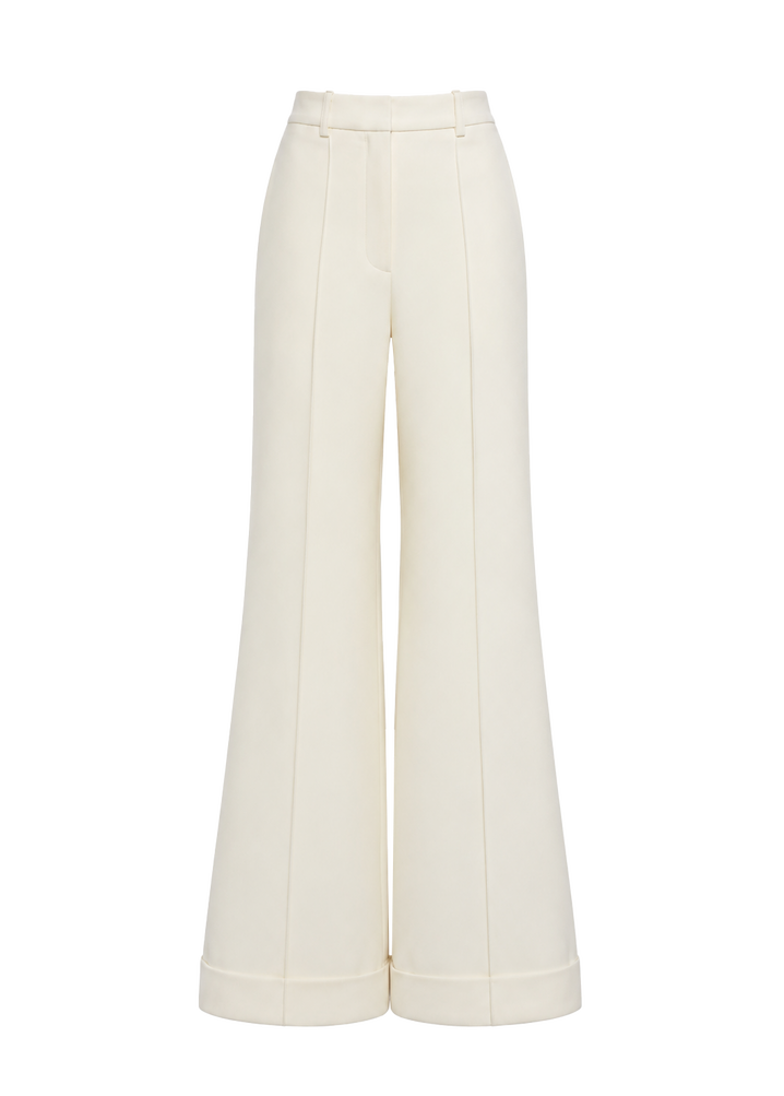 Ghost image of the deeda pant in ivory silk wool