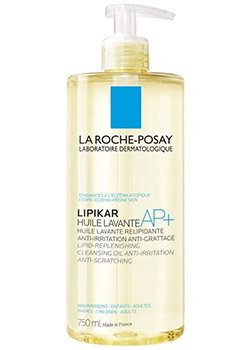 La Roche-Posay Lipikar Huile Lavante AP+ cleansing oil 750ml pump bottle — lipid-replenishing, anti‑irritation body wash