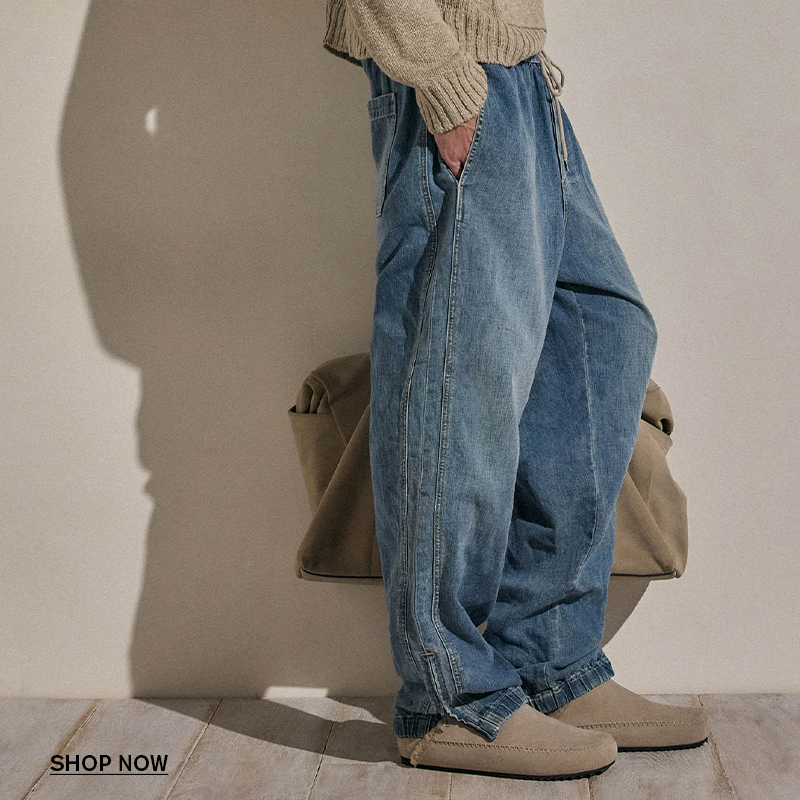 MEN'S LINEN DENIM DRAWSTRING PANT