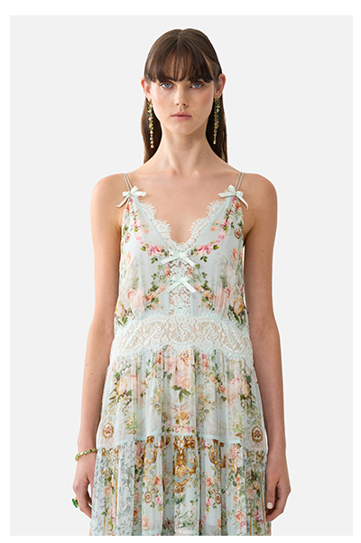 TRAPEZE TIERED DRESS WITH LINING | WILDFLOWER WUNDERLAND
