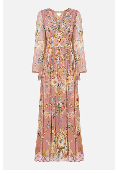 FLARED SLEEVE DRESS | CHAMBER OF BLOOMS