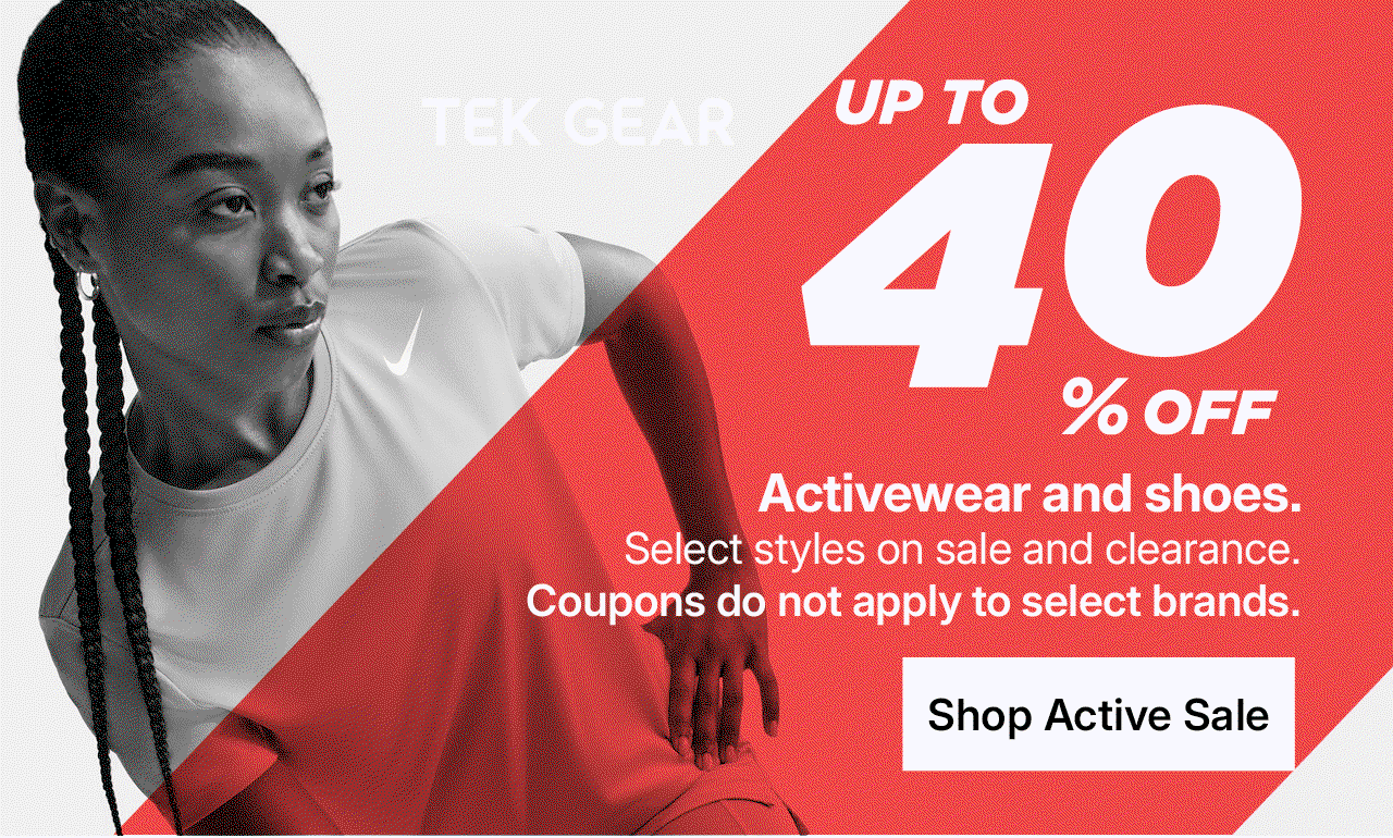 up to 40% off activewear and shoes