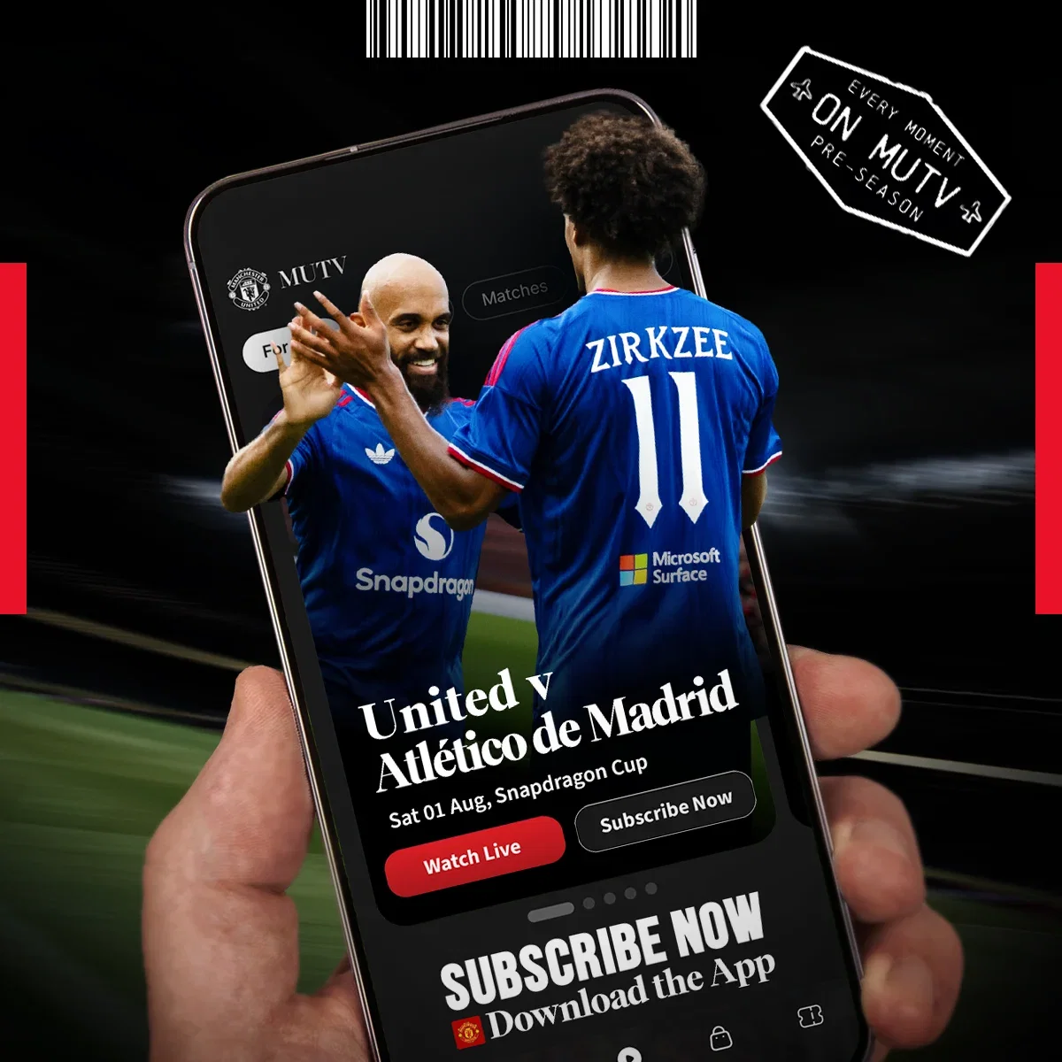 Subscribe to watch live on MUTV