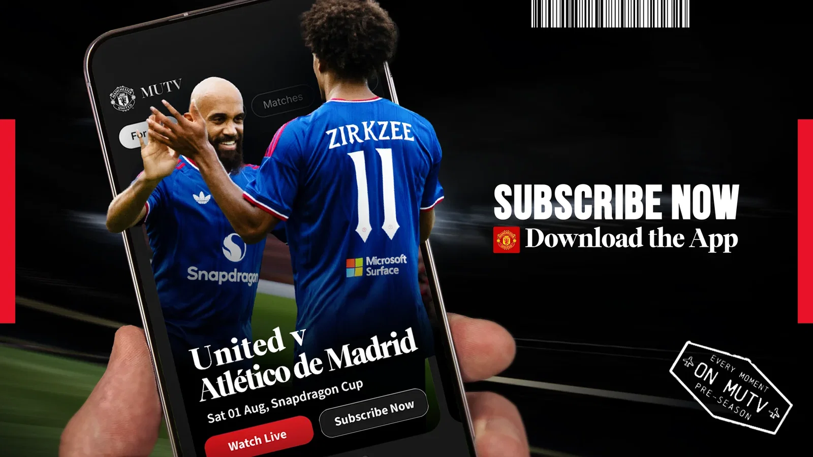 Subscribe to watch live on MUTV