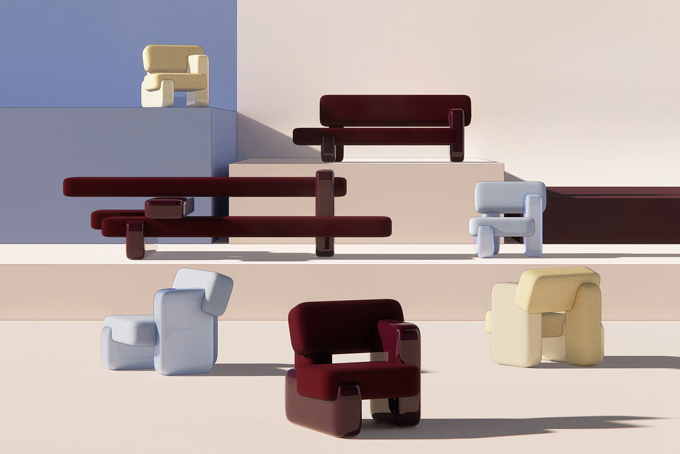 A Seating System Inspired by Public Plaza