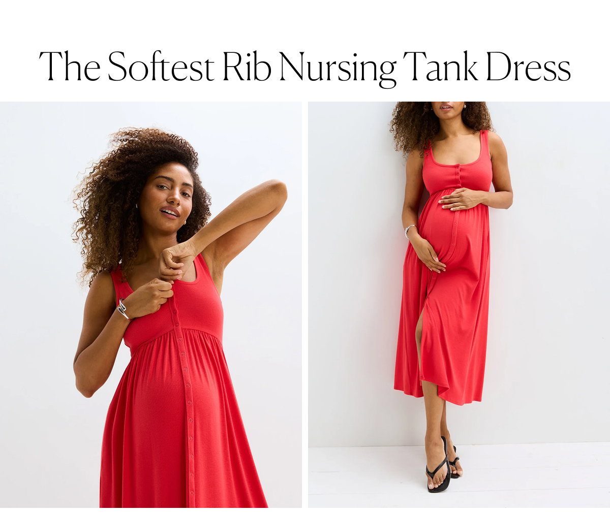 The Softest Rib Nursing Tank Dress