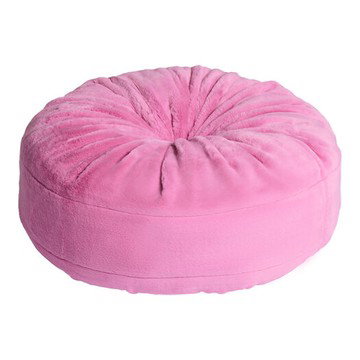 Round Fuzzy Plush Button Tufted Floor Cushion