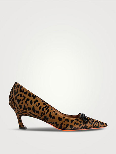 Adri Calf Hair Pumps In Leopard Print