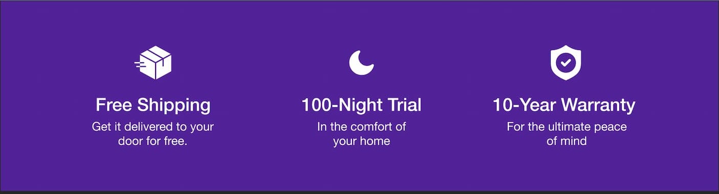  🍁 Made in Canada 🛏️ 100-night trial 🚚 Free shipping 🛡️ 10-year warranty