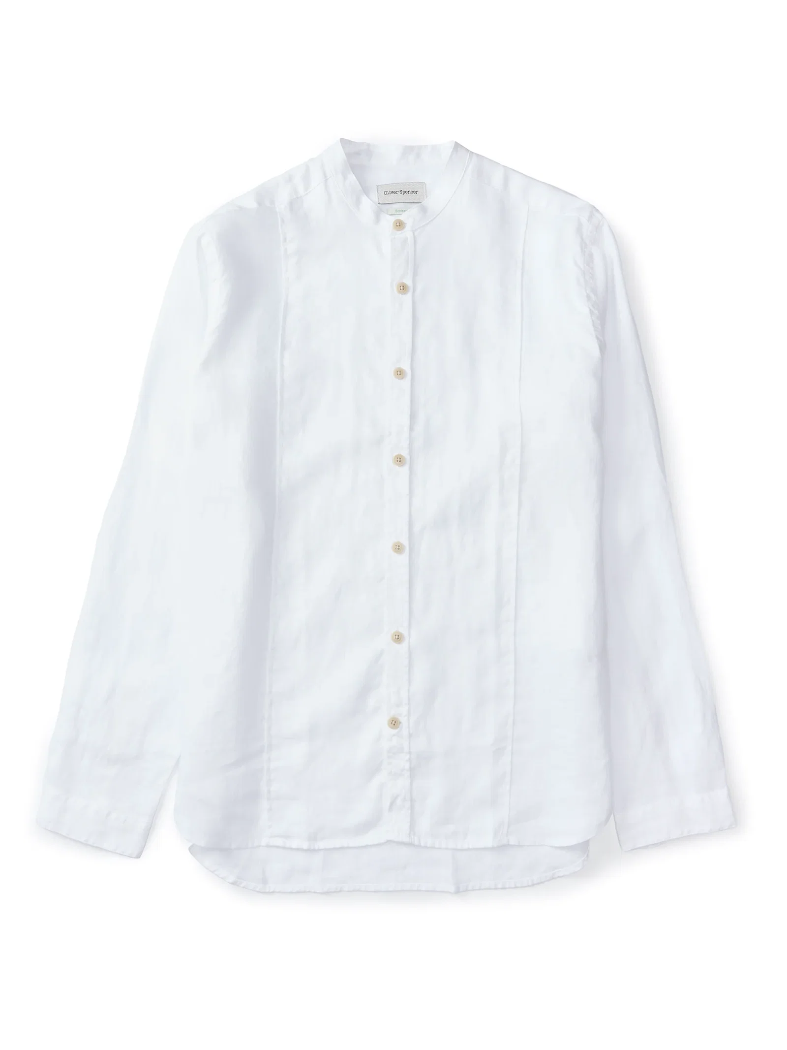 Image of Collarless Ashcroft Shirt Bridford White