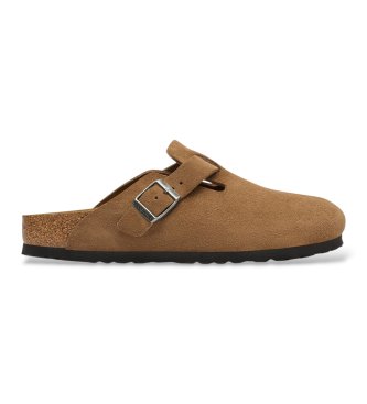Zuecos de Piel Boston (Ajuste Estrecho) marrón