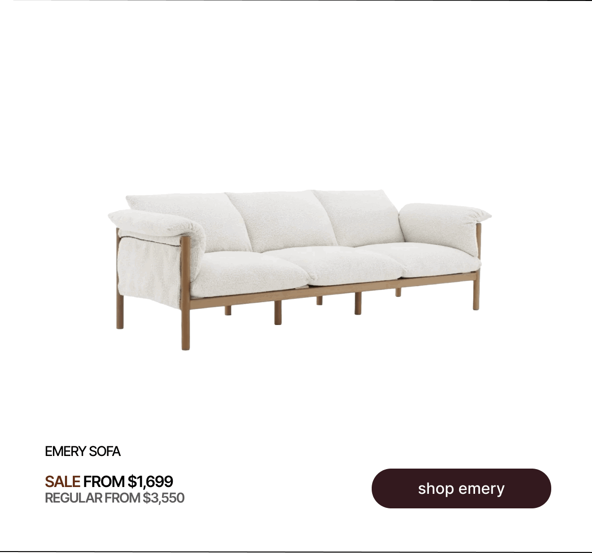 EMERY SOFA - SALE FROM $1,699 - REGULAR FROM $3,550 - shop emery