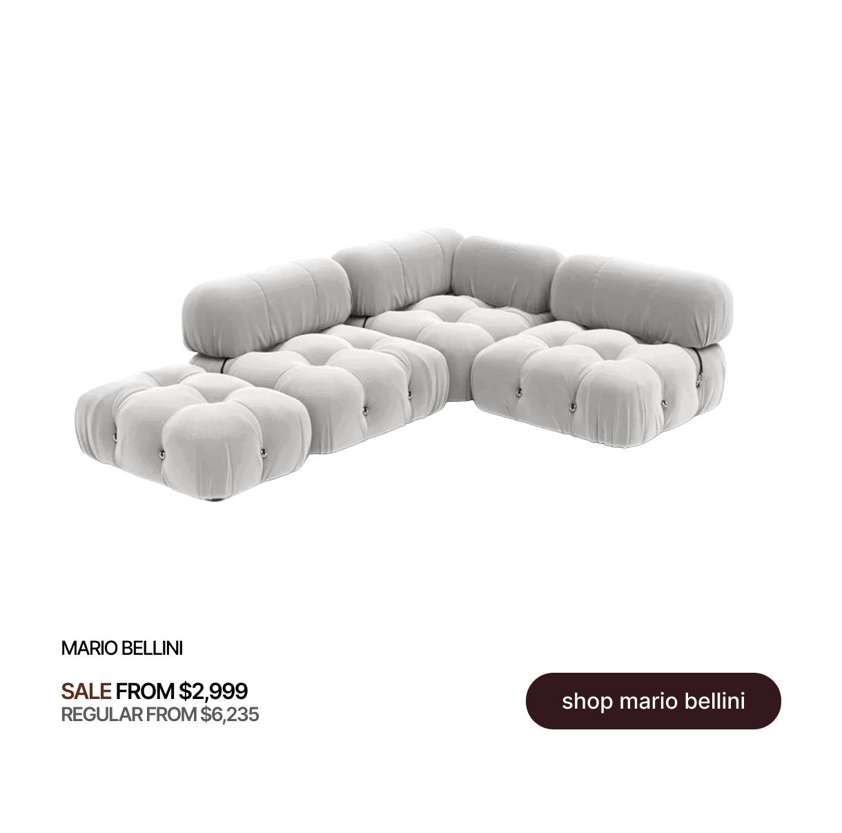 MARIO BELLINI - SALE FROM $2,999 - REGULAR FROM $6,235 - shop mario bellini