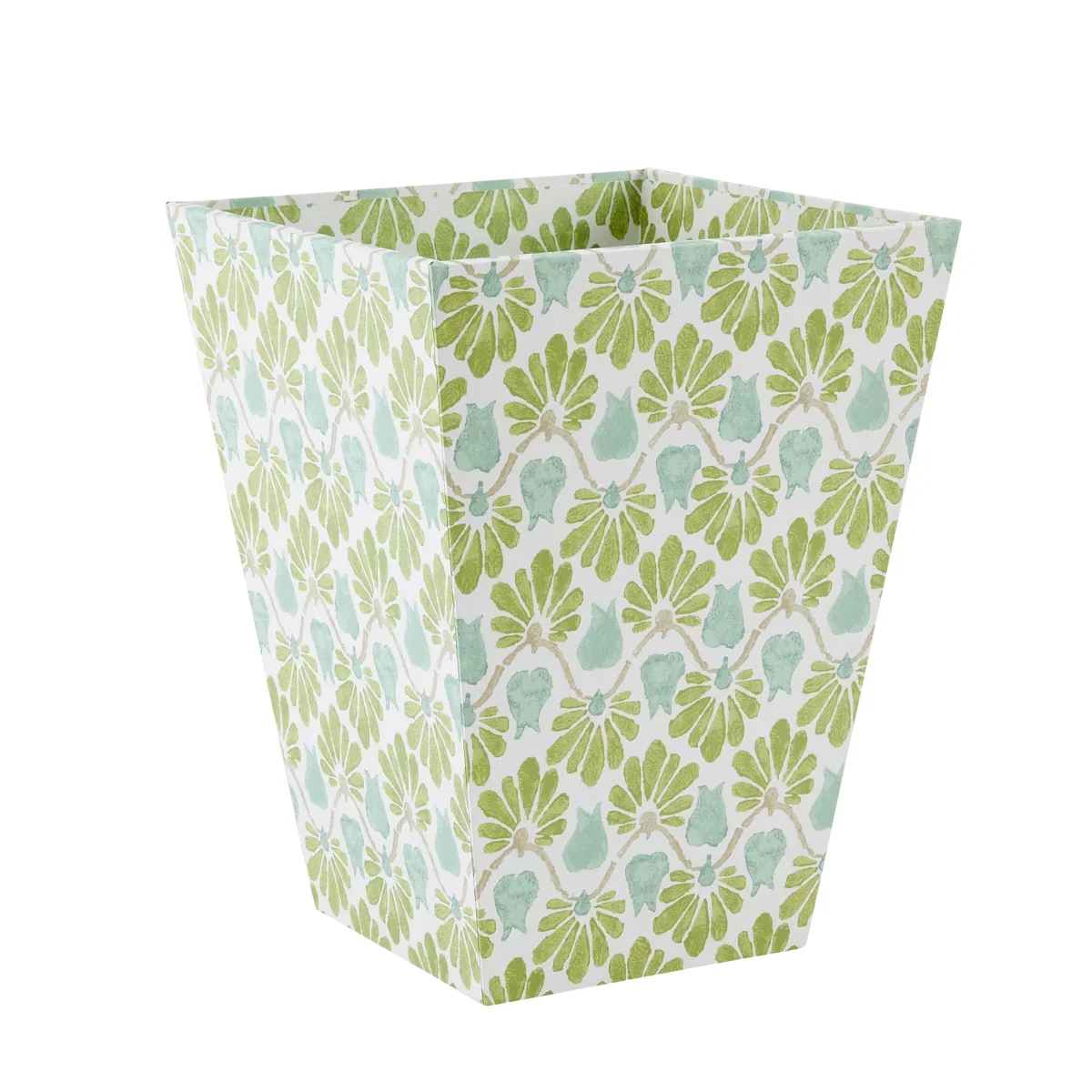 Image of Waste Basket Ginko Tulips Green/Aqua