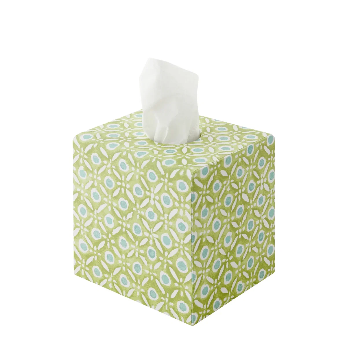 Image of Tissue Box Batik Dots Green/Aqua