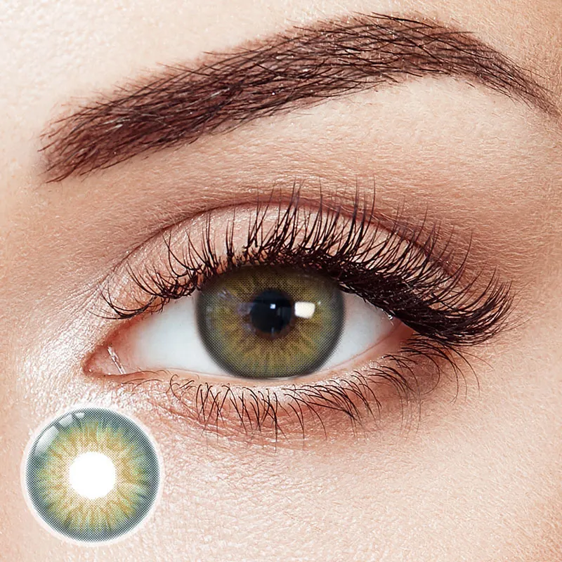 Hybrid Kitten Green Prescription Yearly Contact Lenses