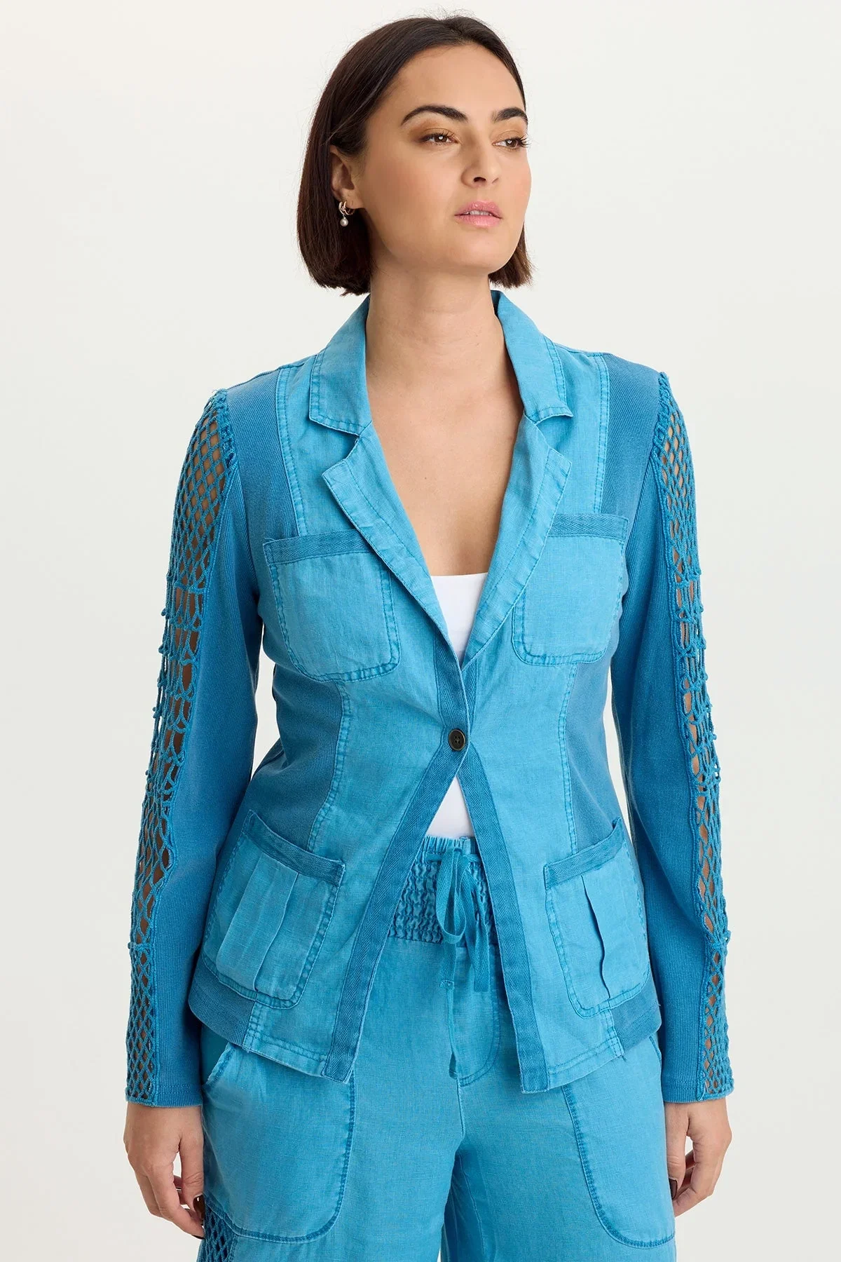Image of Mackie Linen Crochet Jacket