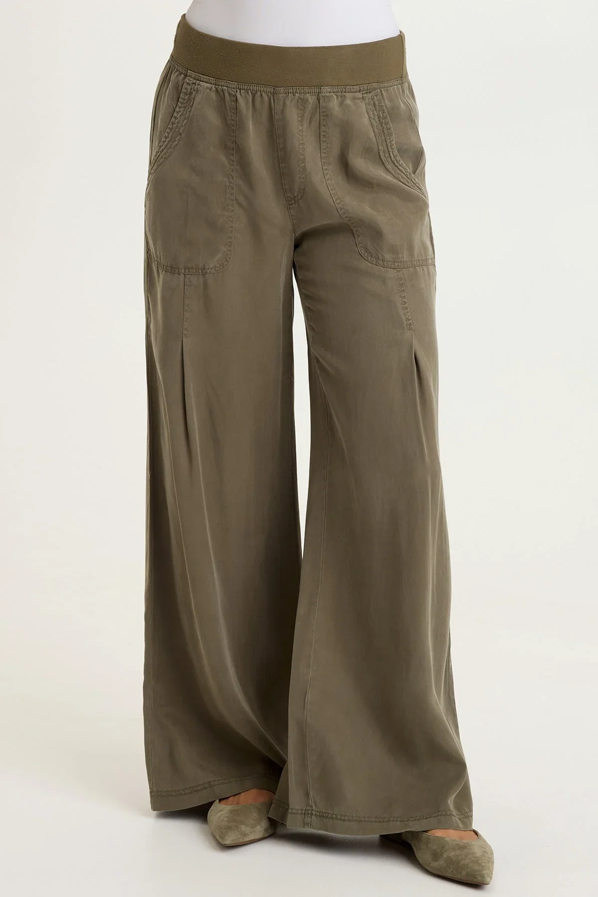 Image of Dacia Twill Pleated Wide Leg Pant