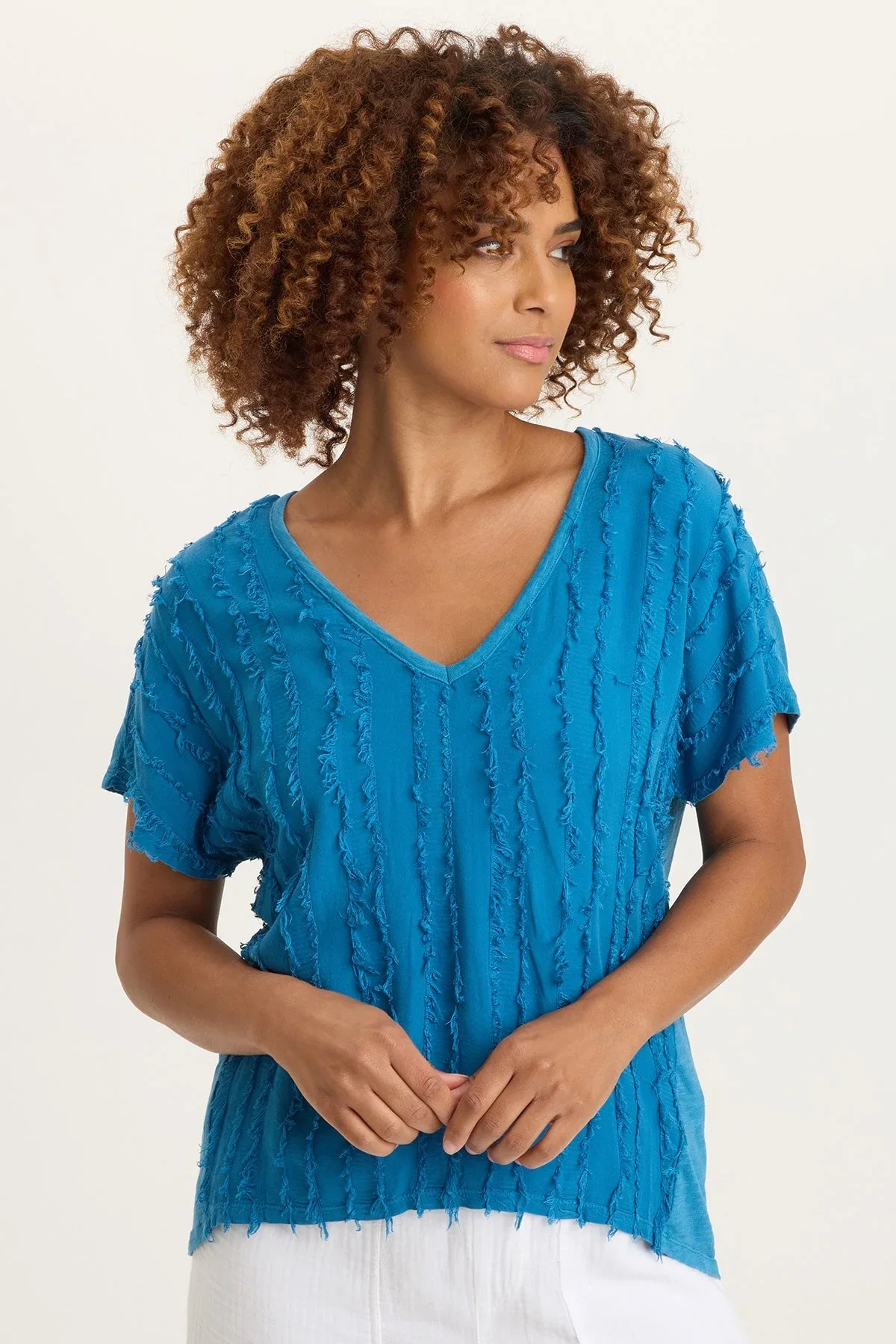 Image of Zeph Stripe Voile Dolman Top
