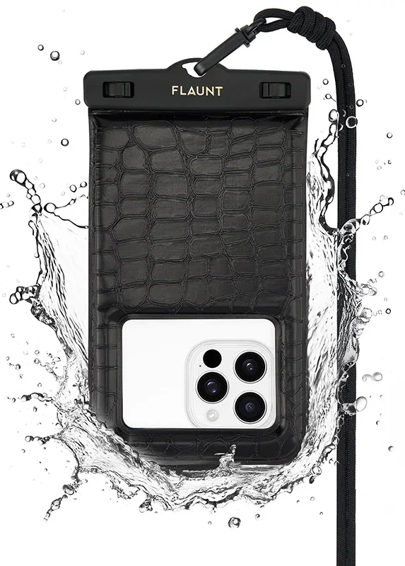 Image of Black Crocodile Waterproof Phone Pouch