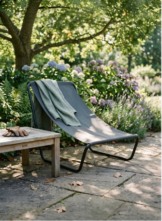 Black Folding Beach Lounger