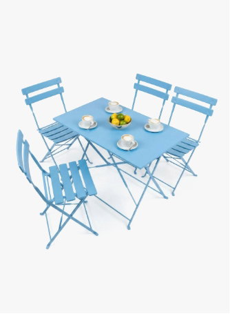 5 Piece Sussex Folding Patio Bistro Set - Blue