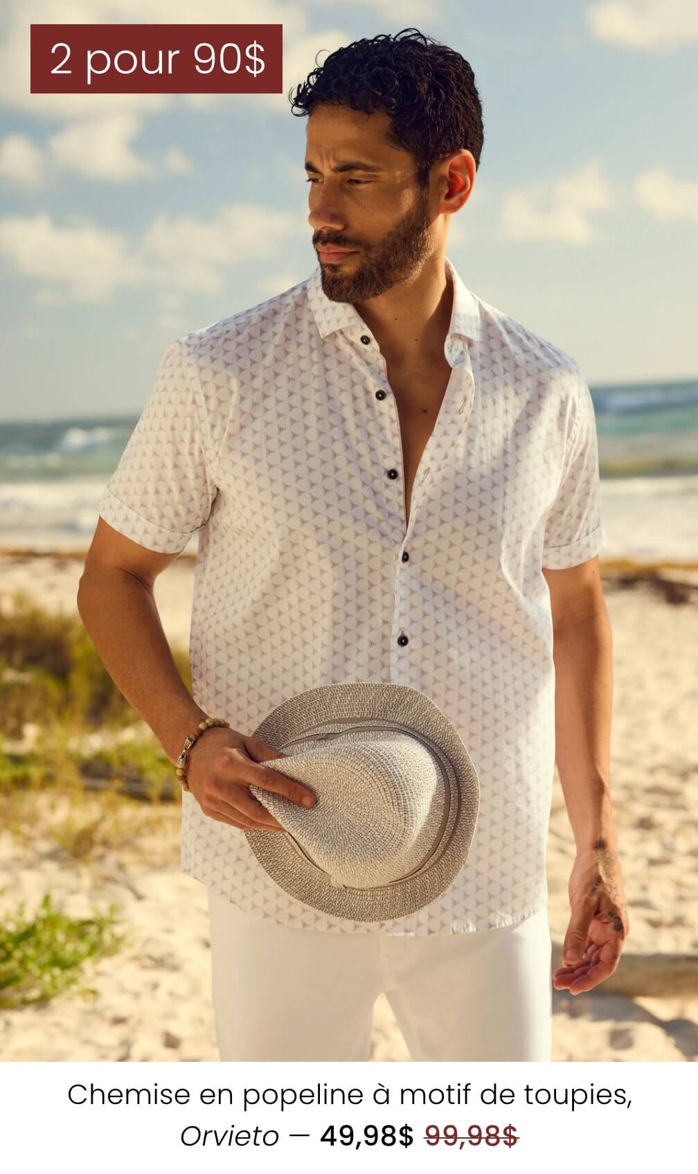 Chemise en popeline à motif de toupies