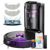 Vactidy W15 Robot Vacuum Cleaner, 10000Pa Strong Suction, 360° LiDAR Navigation, 4L Bagless Auto-Empty Station, 3200mAh Battery, 180-Min Runtime, 3-in-1 Cleaning (Vacuum/Sweep/Mop), 5 Maps Storage, App/Voice Control
