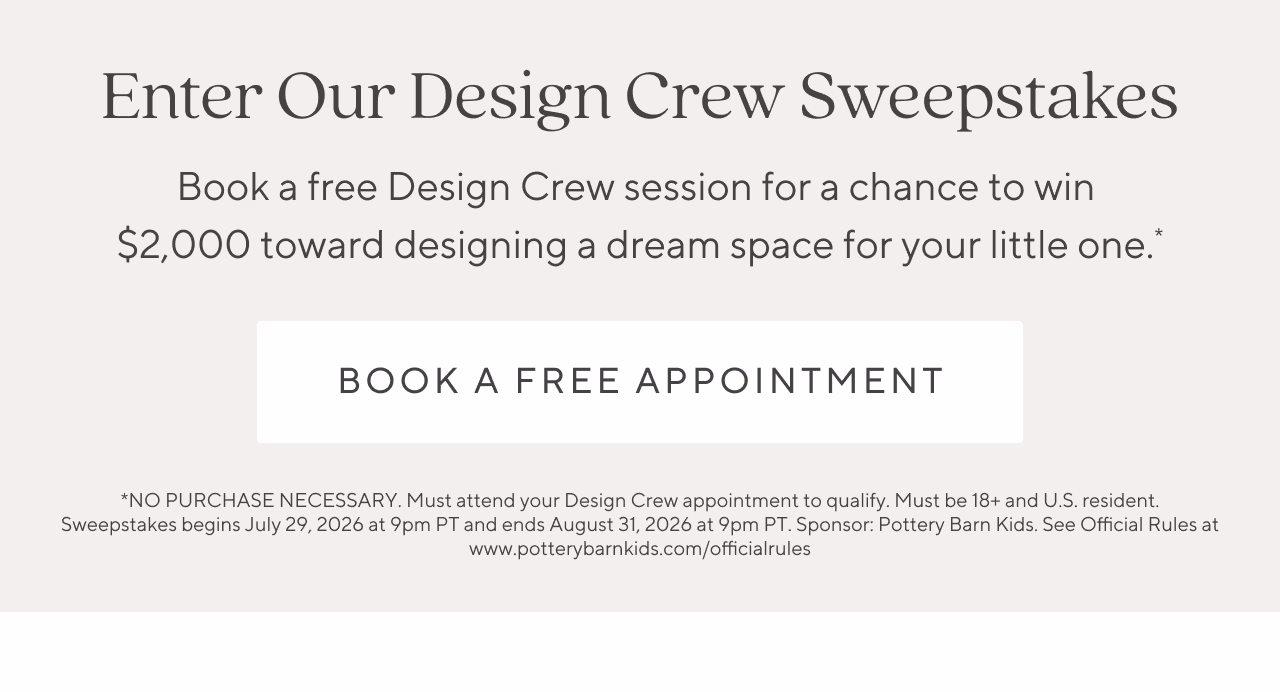 Enter our design crew sweepstakes