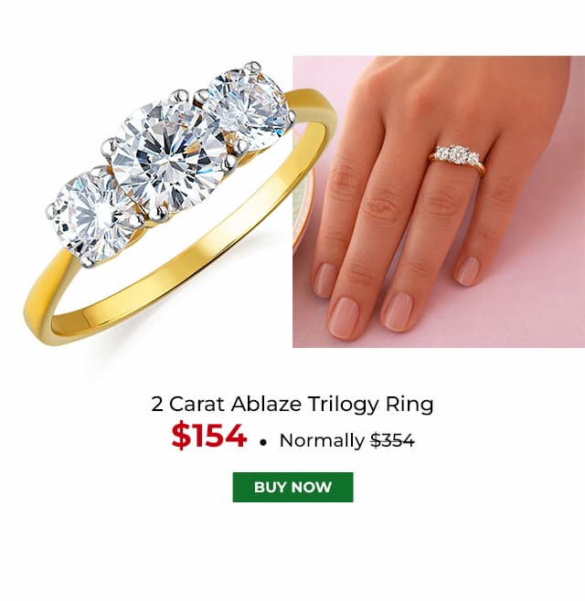 2 Carat Ablaze Trilogy Ring Gold Clad
