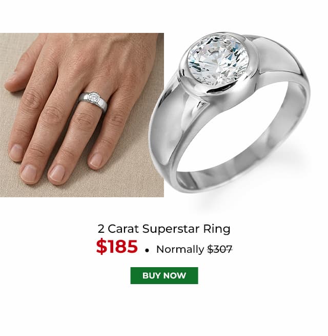 2 Carat Superstar Ring Platinum Clad