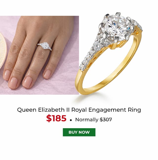 Queen Elizabeth II Royal Engagement Ring Gold Clad
