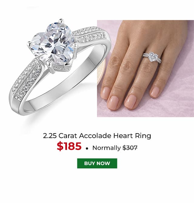 2 25 Carat Accolade Heart Ring Platinum Clad